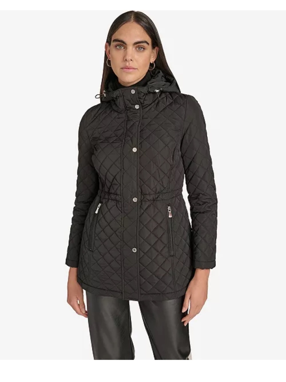 Calvin Klein Black women quilted Jacket Large  NWT
